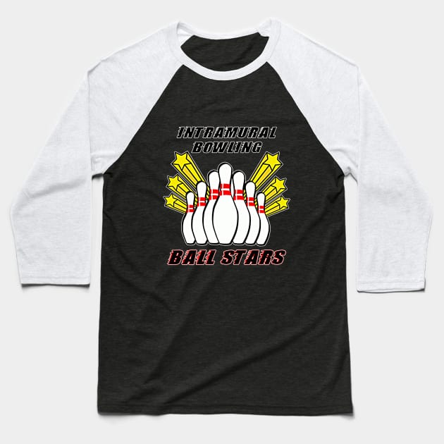 Bowling Ball Stars - light Baseball T-Shirt by MotoGirl